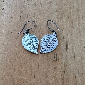 Laurel Burch Silver tone Leaf Design Earrings